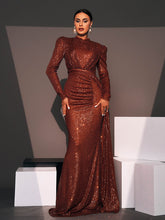 Full Cover Draped Sequin Dress